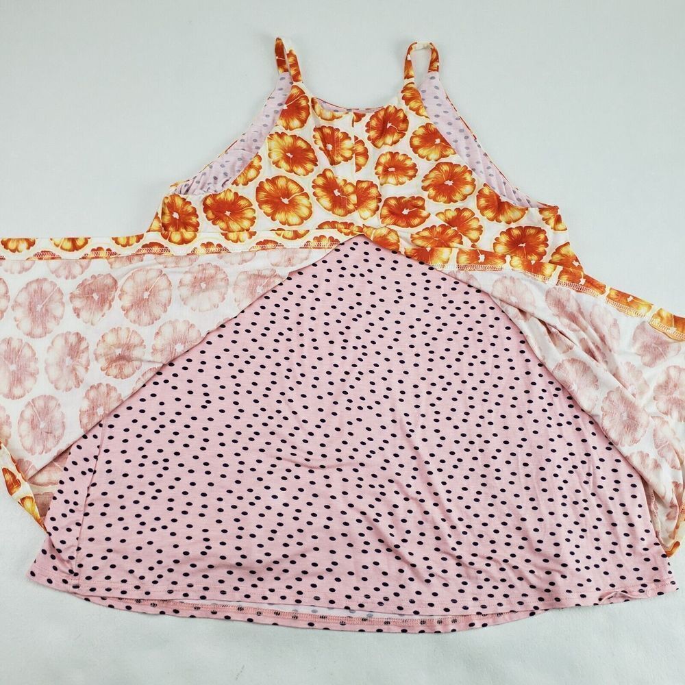 Porridge Anthropologie Floral Cami Top Womens Medium Orange Swing Layered Tank - Picture 8 of 12